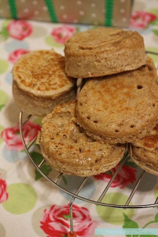 homemade wholewheat crumpets