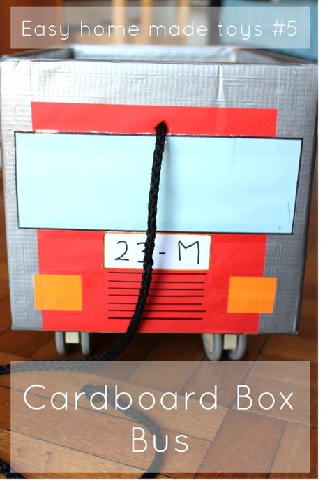 Cardboard Box Bus - Step by step instructions by Pasta & Patchwork