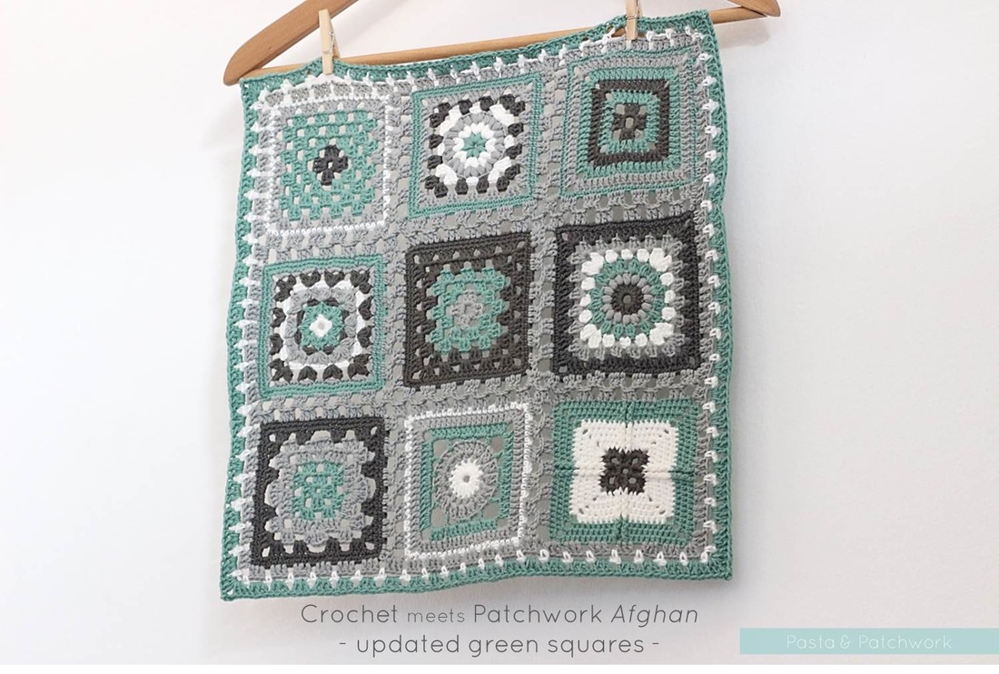 Crochet meets Patchwork Afghan | updated green squares | by Past & Patchwork
