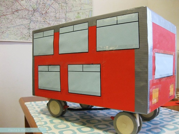 cardboard box bus