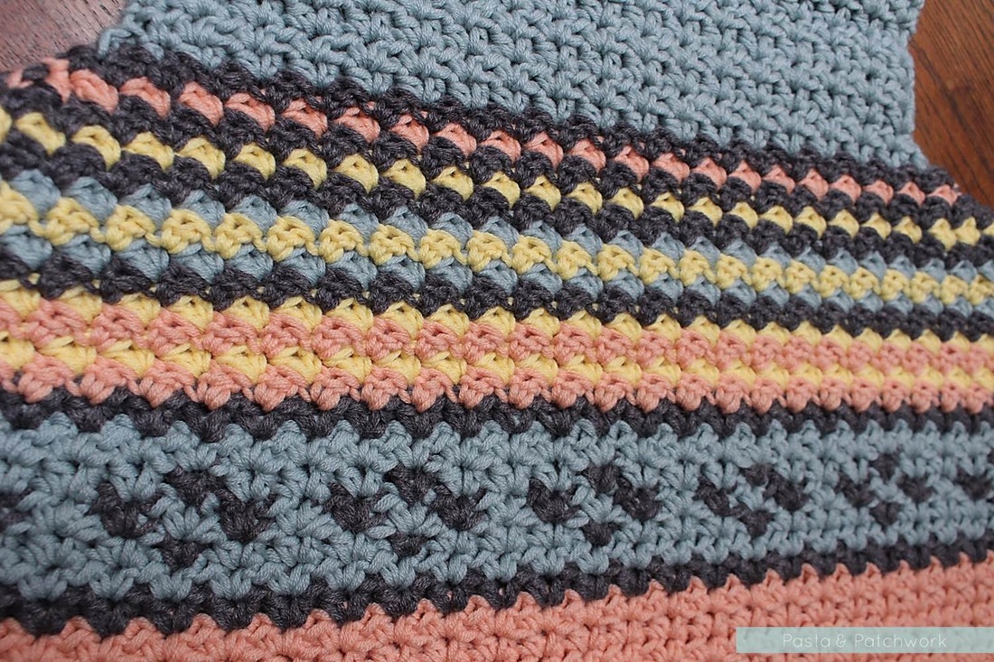 Fairisle- inspired crochet shrug - detail