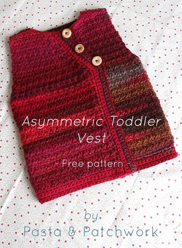 Asymmetric Toddler Vest | Free pattern by Pasta & Patchwork