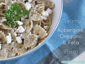 Aubergine, Oregano & Feta Pasta | Pasta & Patchwork