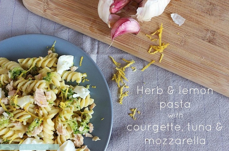 Herb & Lemon Pasta with Courgette, Tuna & Mozzarella | a recipe from the Pasta & Patchwork blog