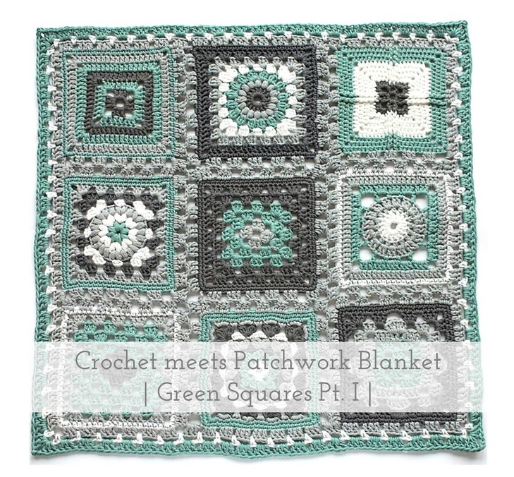 Crochet meets Patchwork Afghan | finished green squares